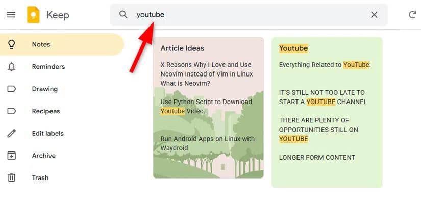 searching-within-notes-in-google-keep-2 ميزات Google Keep التي ستغير طريقة تنظيمك للمهام والملاحظات