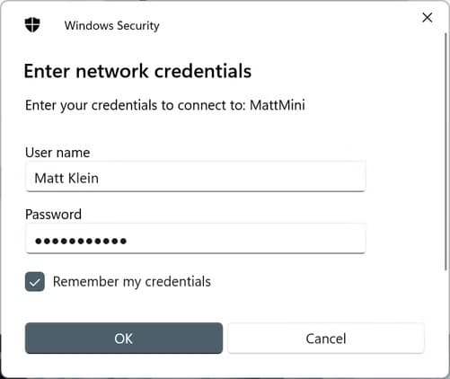 select-remember-my-credentials-if-you-don-t-want-to-enter-your-username-and-password-every-time-you-connect-to-your-network-devices أسهل الطرق لنقل الملفات بين أجهزة Mac وWindows دون تعقيدات