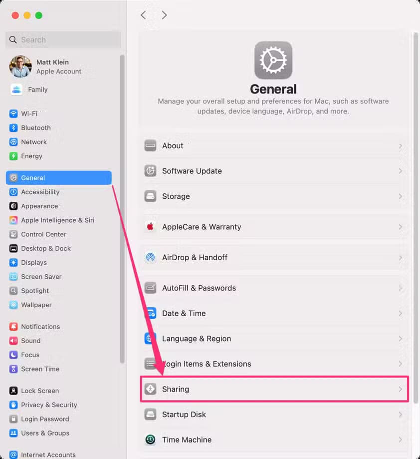 select-sharing-in-the-general-system-settings-to-enable-file-sharing-1-1 نقل الملفات بين أجهزة Mac وAndroid بسهولة ودون تعقيد