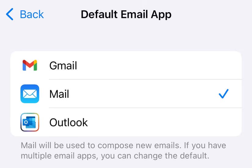 set-the-defaut-email-app-on-iphone كيفية تخصيص تطبيقات iPhone الافتراضية للمكالمات والرسائل والبريد الإلكتروني