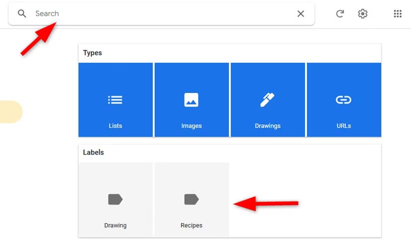sorting-labels-and-searching-recipes-in-google-keep ميزات Google Keep التي ستغير طريقة تنظيمك للمهام والملاحظات