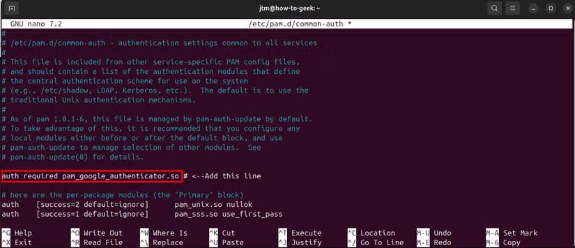 terminal-adding-google-auth-to-pam-config خطوات بسيطة لتأمين نظام أوبونتو باستخدام المصادقة الثنائية