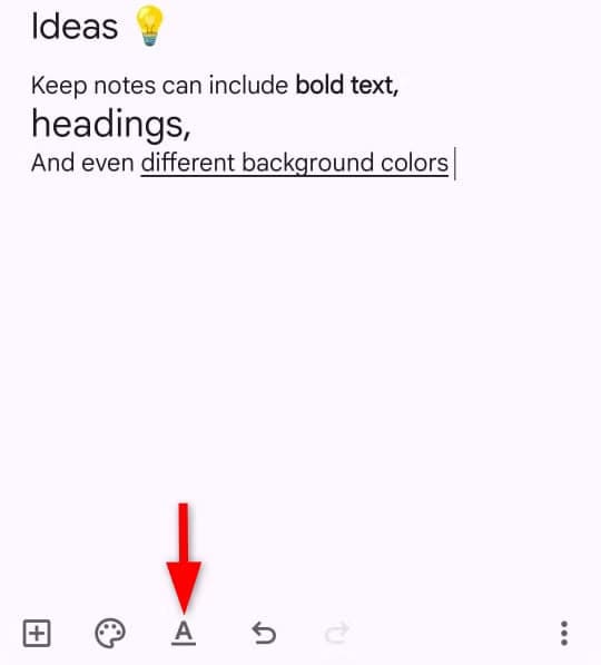 text-formatting-option-on-google-keep-android-app ميزات Google Keep التي ستغير طريقة تنظيمك للمهام والملاحظات