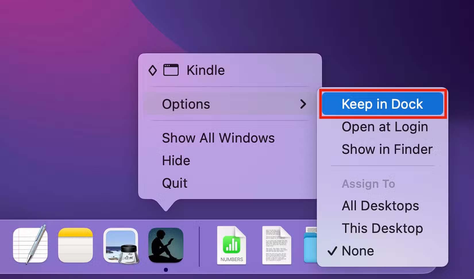 the-keep-in-dock-option-on-macos تحسين تجربة استخدام Mac من خلال تخصيص Dock بطرق ذكية