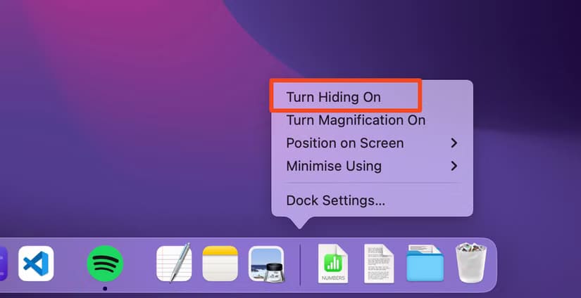 the-setting-to-hide-the-dock-in-macos تحسين تجربة استخدام Mac من خلال تخصيص Dock بطرق ذكية