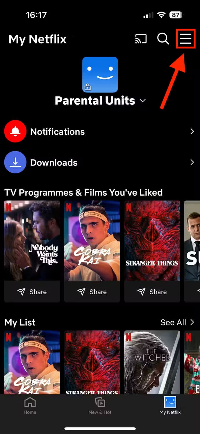 three-bar-menu-icon-in-netflix-app-on-iphone-1 ميزات خفية في Netflix تمنحك تجربة مشاهدة أفضل