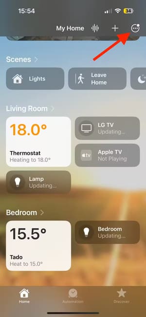 three-dot-menu-icon-in-home-app-on-iphone كيفية تفعيل فيديو HomeKit الآمن لكاميرات المنزل الذكي وأهميته في 2025