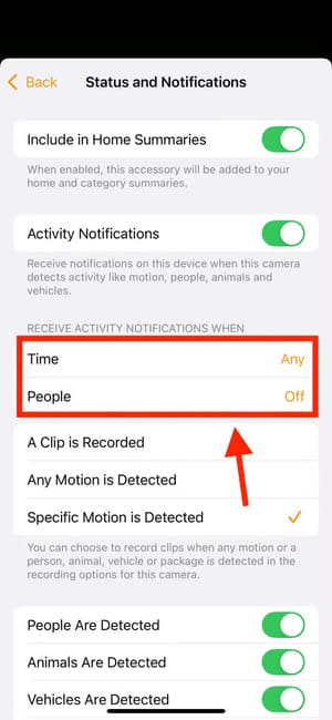 time-and-people-options-for-notifications-in-home-app-on-iphone كيفية تفعيل فيديو HomeKit الآمن لكاميرات المنزل الذكي وأهميته في 2025