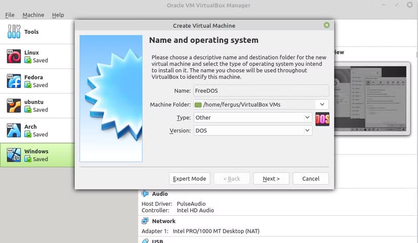 virtualbox-name-freedos تشغيل برامج MS-DOS القديمة على أجهزة Linux بسهولة: دليل عملي