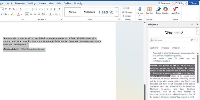 wikipedia-add-in-microsoft-word إضافات Microsoft Word التي ستغير طريقة عملك وتعزز إنتاجيتك