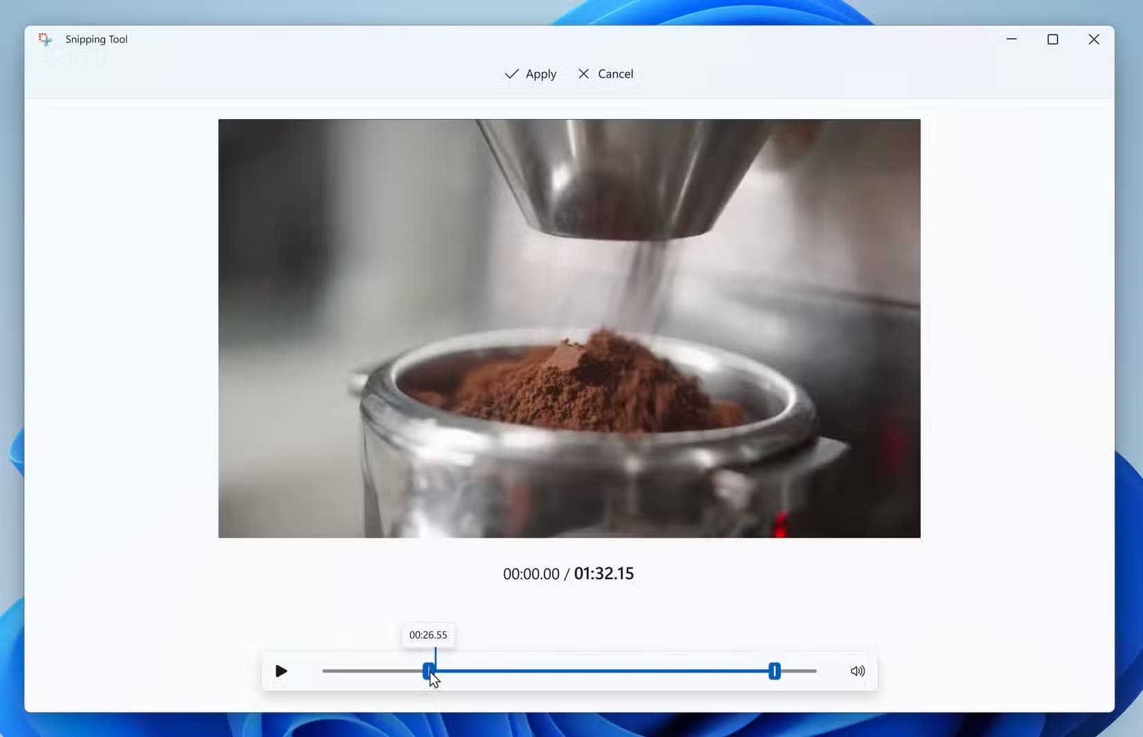 windows-snipping-tool-showing-video-crop ميزة جديدة في أداة Snipping Tool لنظام Windows 11 تعزز تجربة المستخدم