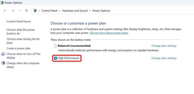 15-enable-high-performance-plan 10 طرق فعّالة لتسريع Windows 11 على الأجهزة القديمة