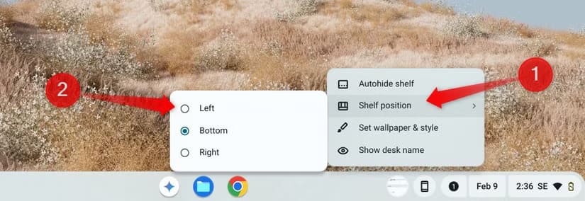 2-changing-the-position-of-the-shelf-to-left-on-chromeos كيفية إعداد جهاز Chromebook الجديد بخطوات سهلة وفعّالة