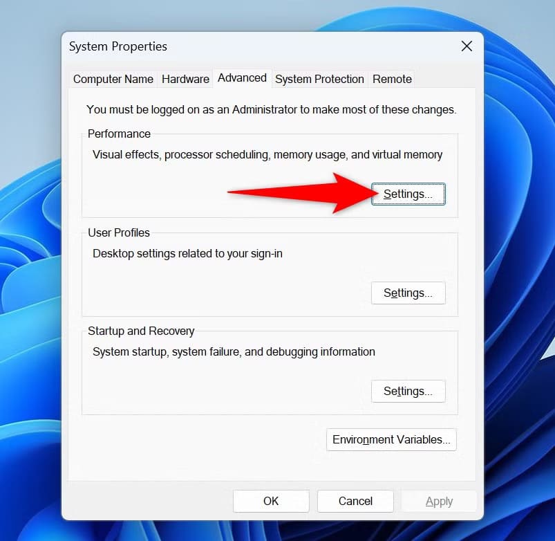 2-performance-settings 10 طرق فعّالة لتسريع Windows 11 على الأجهزة القديمة