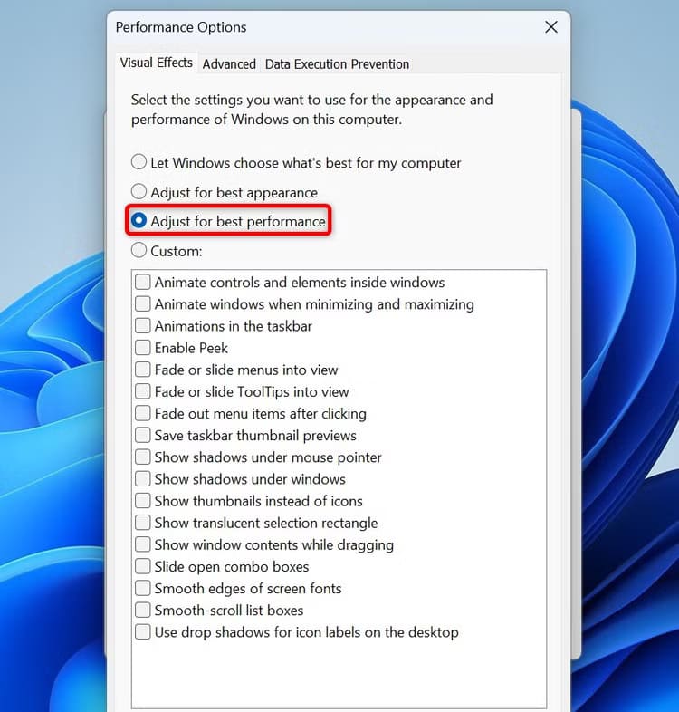 3-best-performance-settings 10 طرق فعّالة لتسريع Windows 11 على الأجهزة القديمة