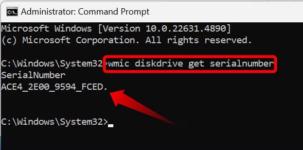 3-finding-the-serial-number-of-a-drive-using-windows-command-prompt كيفية معرفة عمر القرص الصلب لديك وخطوات التحقق بسهولة