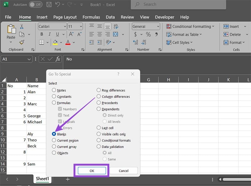 How-to-Remove-Empty-Rows-in-Excel-7 طريقة إزالة الصفوف الفارغة في Excel بخطوات سهلة وفعالة