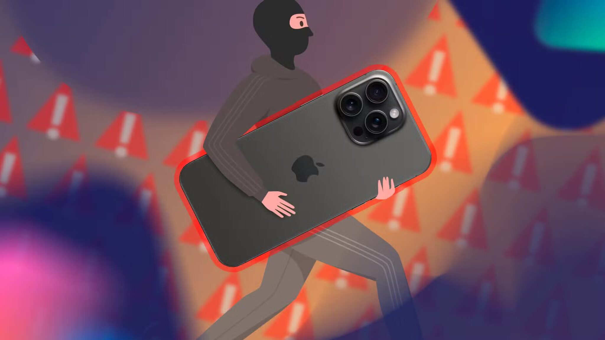 a-thief-with-an-iphone-scaled نصائح أساسية لحماية خصوصيتك عند استخدام هاتفك في الأماكن العامة