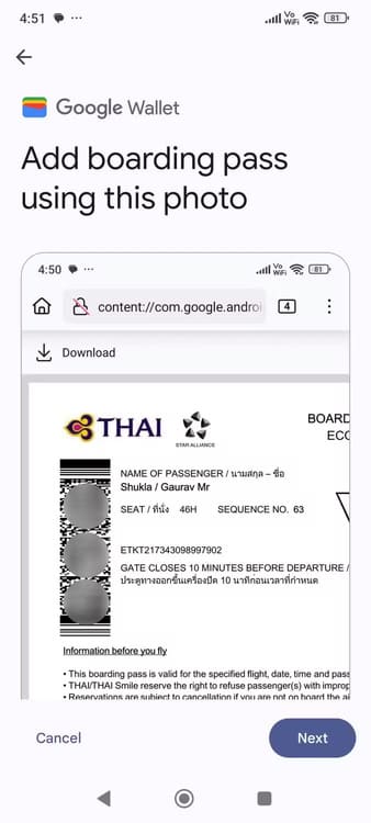 adding-boarding-pass-in-google-wallet-1 طريقة بسيطة لإدارة تذاكر الفعاليات وبطاقات السفر باستخدام محفظة Google Wallet