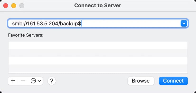 apple-macos-sequoia-15-4-finder-connect-to-server-smb-address طريقة الوصول إلى الخوادم ومحركات الأقراص البعيدة عبر Finder على نظام Mac بسهولة