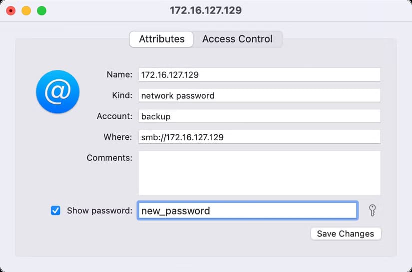 apple-macos-sequoia-keychain-access-network-share-information-update-password طريقة الوصول إلى الخوادم ومحركات الأقراص البعيدة عبر Finder على نظام Mac بسهولة