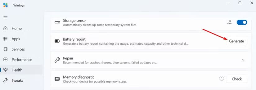 generate-option-in-the-wintoys-app أداة مجانية واحدة تُلبي معظم احتياجاتك على نظام Windows