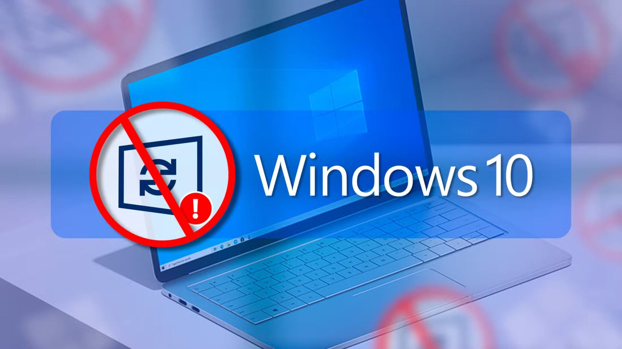 laptop-with-windows-10-and-a-no-updates-icon-next-to-the-text-windows-10-scaled 8 أسباب تجعلني أفضّل الاستمرار في استخدام Windows 10 في عام 2025