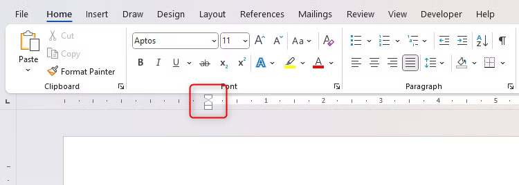 the-indentation-marker-in-the-top-ruler-of-a-microsoft-word-document طريقة أسرع وأدق لضبط هوامش الصفحات في Microsoft Word دون استخدام المسطرة