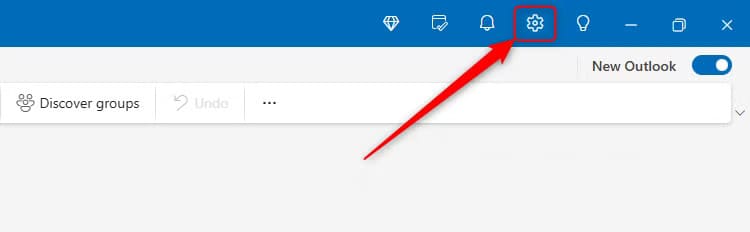the-settings-cog-in-the-new-microsoft-outlook 6 نصائح وحيل لتحسين استخدام البريد الإلكتروني في Outlook يجب أن تعرفها