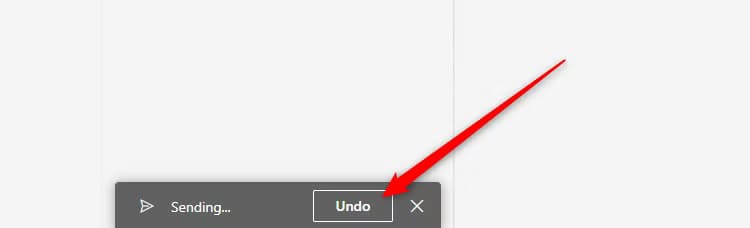 the-undo-send-button-at-the-bottom-of-the-message-pane-in-new-outlook 6 نصائح وحيل لتحسين استخدام البريد الإلكتروني في Outlook يجب أن تعرفها