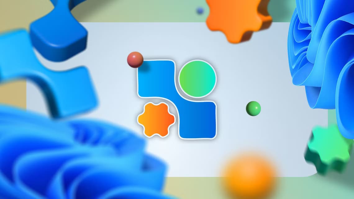 wintoys-logo-with-geometric-shapes-around-it-and-the-windows-11-wallpaper أداة مجانية واحدة تُلبي معظم احتياجاتك على نظام Windows