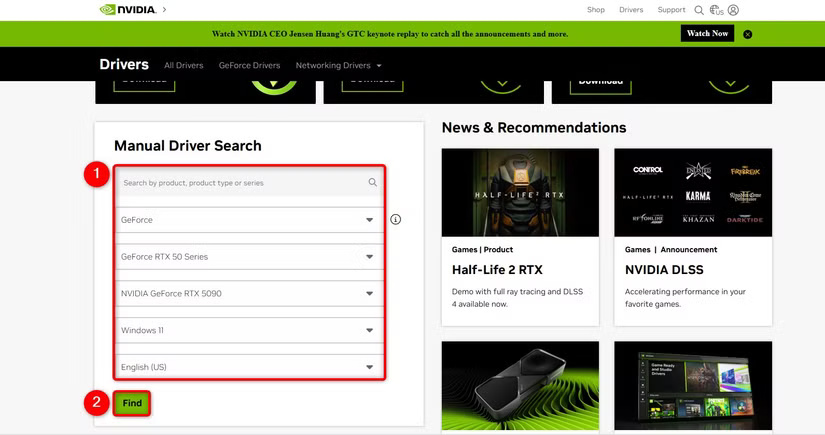 1-download-nvidia-drivers خطوات فعالة لتثبيت أداء الألعاب على Windows 11 دون تقطيع