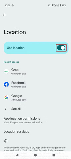 9-pixel-9-turn-off-location حلول فعالة لتقليل استهلاك بطارية Pixel 9 وزيادة وقت التشغيل اليومي